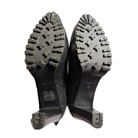 Allsaints Sarris Black Leather Pointed Toe Block Heel Chelsea Ankle Boots 39 8.5 - Picture 4 of 7